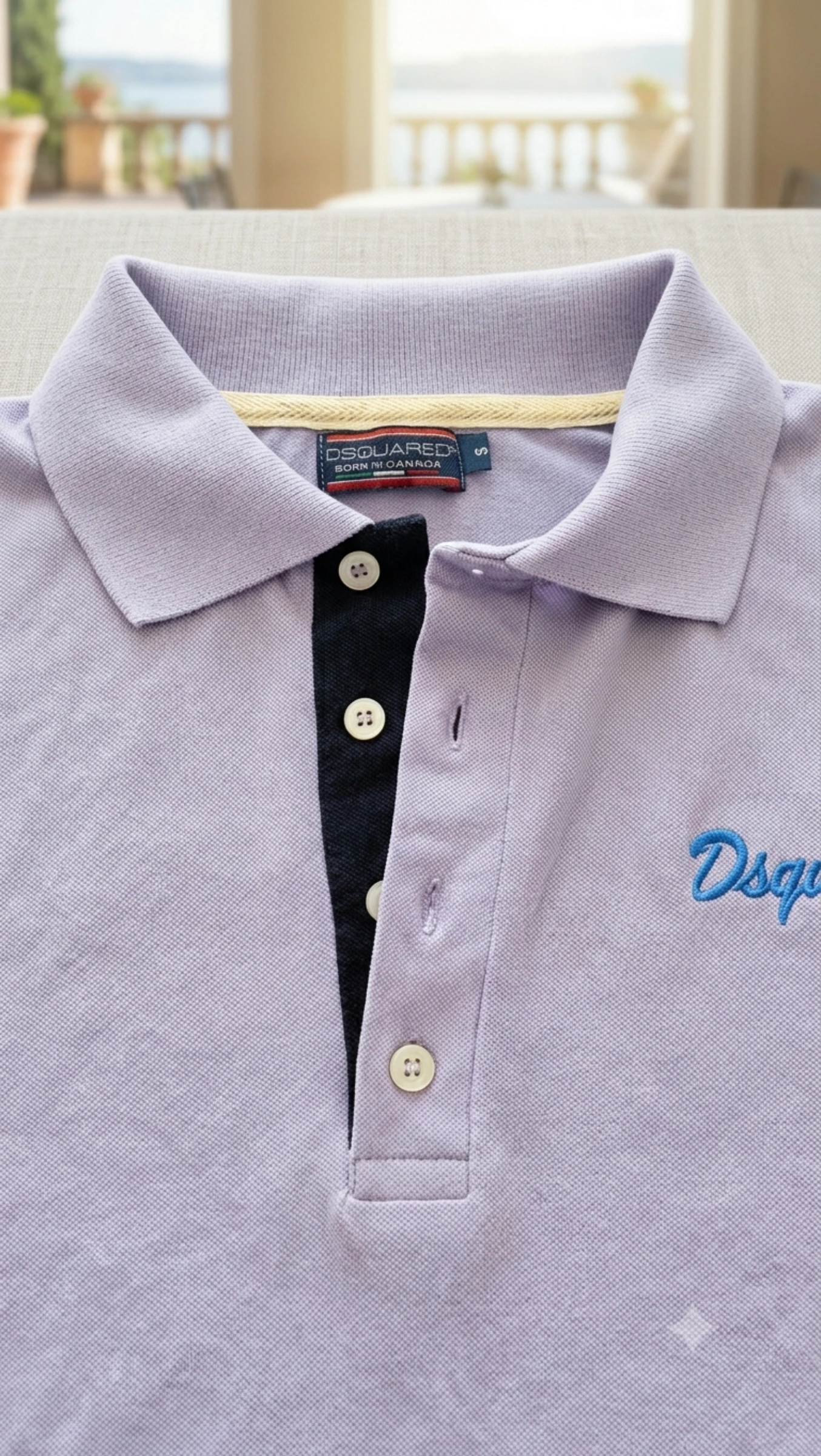 Polo Dsquared2 lavanda com patches e bordados - Tamanho S – photo 4